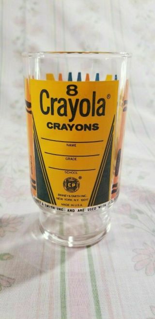 Vintage Crayola Crayons Drinking Glass Tumbler Binney & Smith
