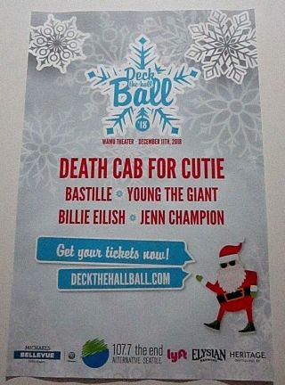 Death Cab For Cutie Bastille Young The Giant Eilish Champion 2018 Concert Poster