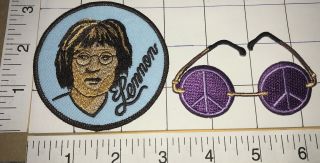 John Lennon Peace & Love Glasses Imagine The Beatles Crest Emblem Patch