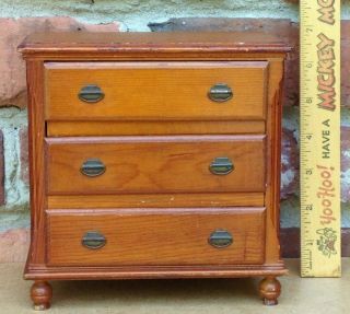Vintage Wooden 3 - Drawer Dresser - Salesman Sample Or Doll Furniture