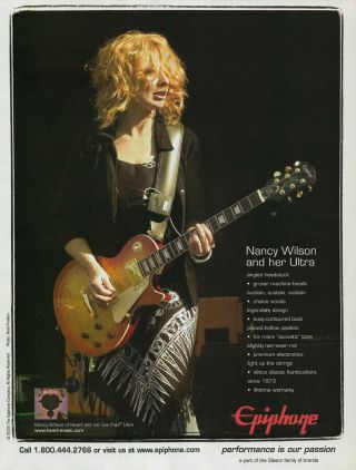 Heart Nancy Wilson Epiphone Ultra Guitars 2005 8x11 Promo Poster Ad