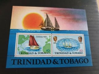 Trinidad And Tobago 1974 Sg Ms456 1st Anniv Of World Voyage Mnh (b)
