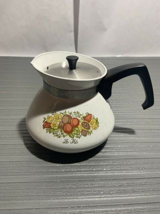 Vintage Corning Ware 6 Cup P - 104 Teapot Wild Flowers