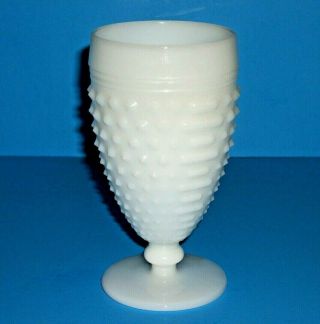 Vintage Milk White Glass Hobnail Design Beverage Wine Goblet 5 1/2 "