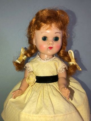 Vintage Vogue Ginny Doll In Her Tagged Yellow Pique Dress