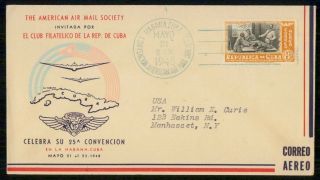 Habana Event 1948 Cover Convencion American Air Mail Society