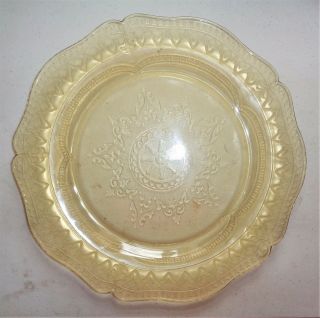 Vintage Patrician Depression Glass 1933 - 1937 Dinner Plate 11 " Diameter Yellow