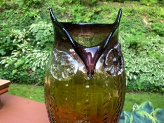 Murano Italian Art Glass Owl Vase 13 