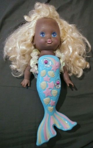 Vtg Lil Miss Singing Mermaid Doll 1991 Mattel Blonde Baby 90 