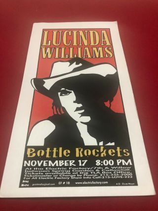 Lucinda Williams Bottle Rockets Concert Handbill Nov 17 1999 Philly Print Mafia