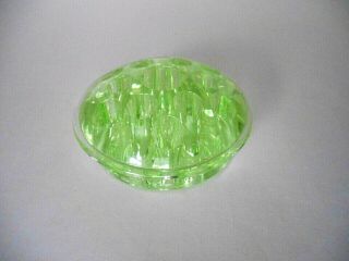 Vintage Green Depression Glass 12 Hole 4 " Flower Frog