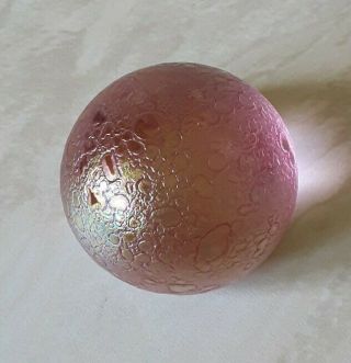 Iridescent Pink Heron Glass Paperweight