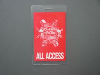 Megadeth Clash Of The Titans Backstage Pass Laminated Slayer Anthrax Alice 1991