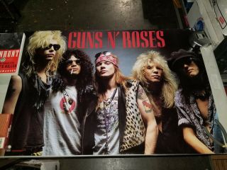 Guns N Roses 1988 Promo Poster Geffen Records Slash Axl Rose Very