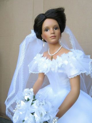 Ashton Drake,  White Roses Porcelain Doll By Language Of Wedding