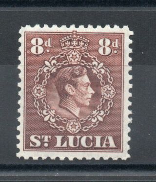 St Lucia 1946 George 6th 8d Brown Sg,  134c U/mint Lot 4580b