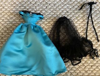 Modern Mattel Silkstone Barbie Doll Blue Ball Gown,  Petticoat,  Belt And Shoes