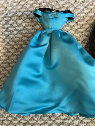 Modern Mattel Silkstone Barbie Doll Blue Ball Gown,  Petticoat,  Belt And Shoes 2