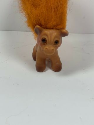 Vintage Dam Things Horse Troll Doll Orange Hair Mane & Tail Amber Eyes,  Rare
