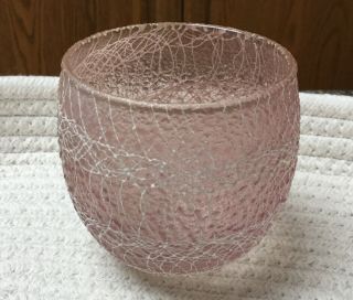 Mid Century Rose Glass Spaghetti String Shat R Pruf Color Craft Roly Poly