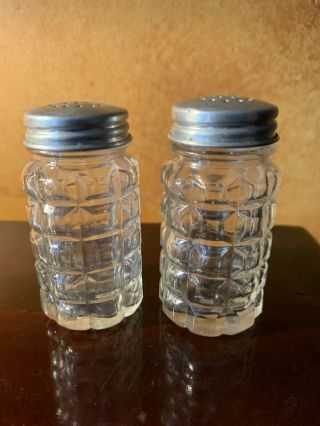 Vintage Anchor Hocking Salt And Pepper Shakers Clear Glass