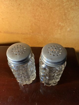 Vintage anchor hocking salt and pepper shakers clear glass 3