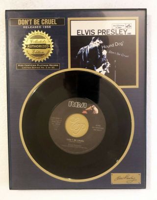Elvis Presley Rca Riaa Certified Platinum Record " Don 