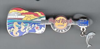 Hard Rock Cafe Pin: Miami 2011 Dolphin Guitar Le300