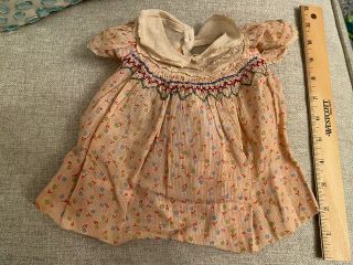 Vintage 1930’s Ideal Smocked Doll Dress For 25” Shirley Temple Capt Jan