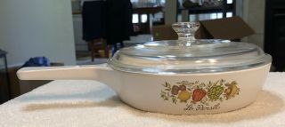 Vtg Corning Ware Spice Of Life Le Persil P - 83 - B Sauce Pan W/ Handle & Pyrex Lid