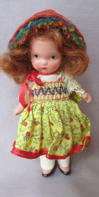 Vintage Pudgy Jl Bisque Nancy Ann Storybook Doll Over The Hills All Orig,  Tag