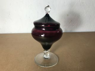 Red/purple Glass Apothecary Style Bon Bon Jar Stylish Elegant Shape - Empoli?