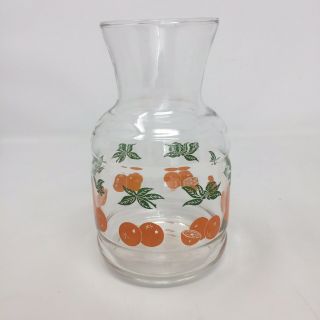 Vintage Orange Juice Glass Decanter " Oranges " 6.  5 " - Handi - Serve Federal Glass?