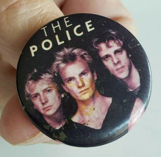 Vintage 1983 The Police Button Pin Roxanne Inc Color 1.  25 " Pinback