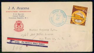 Mayfairstamps Dominican Republic 1951 Pan Am World Airways To York Cover Wwg