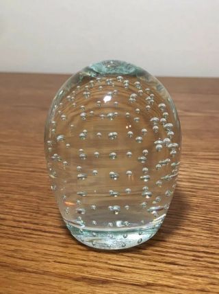 Vintage Gentile Glass Controlled Air - Bubble Dome - Shaped Paperweight