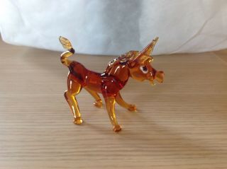 Vintage Murano Glass Donkey Figurine Brown Rare