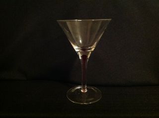 Block Crystal One (1) Artesia Red Infused Stem Martini Glass Red Drop