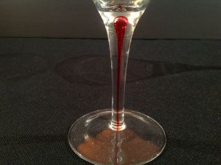 Block Crystal One (1) Artesia Red Infused Stem Martini Glass Red Drop 3