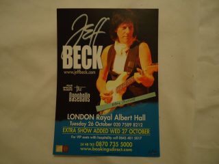 Jeff Beck Concert Ad Flyer 2010 Royal Albert Hall London