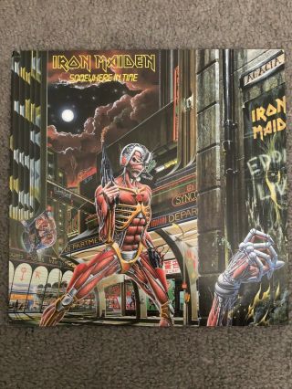 Vintage 1986 Iron Maiden Somewhere In Time Record Album Insert Capitol 12.  5x12.  5