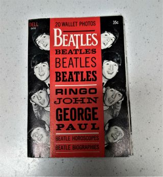 Vintage 1964 20 Wallet Photos Of The Beatles Booklet By Dell