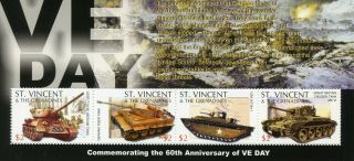 St Vincent & Grenadines 2005 Mnh Wwii Ww2 Ve Day World War Ii 4v Ms Tanks Stamps