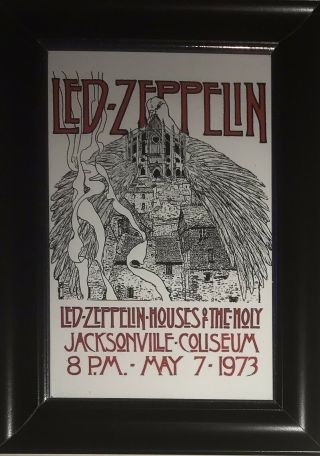 Framed Led Zeppelin Concert Poster.  1973 Houses Of The Holy Tour