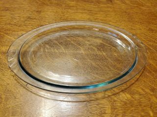 Vintage Pyrex Sapphire Blue Glass 12 3/4 " Oval Oven And Broiler Platter Ex.  Cond