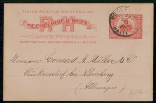 Mayfairstamps Haiti 1926 Port Au Prince To Germany Stationery Card Wwg30399
