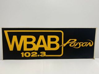 Vintage Poison Wbab 102.  3 Fm Radio Station Bumper Sticker Brett Michaels 90’s