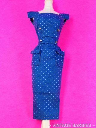 Barbie Doll Fashion Pak Blue Polka Dot Dress Minty Vintage 1960 