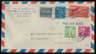 Habana Commercial 1955 Cover Air Mail To Regensburg Germany Kkm509