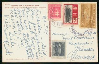 Habana Commercial 1954 Postcard To Munchen Germany Kkm50879